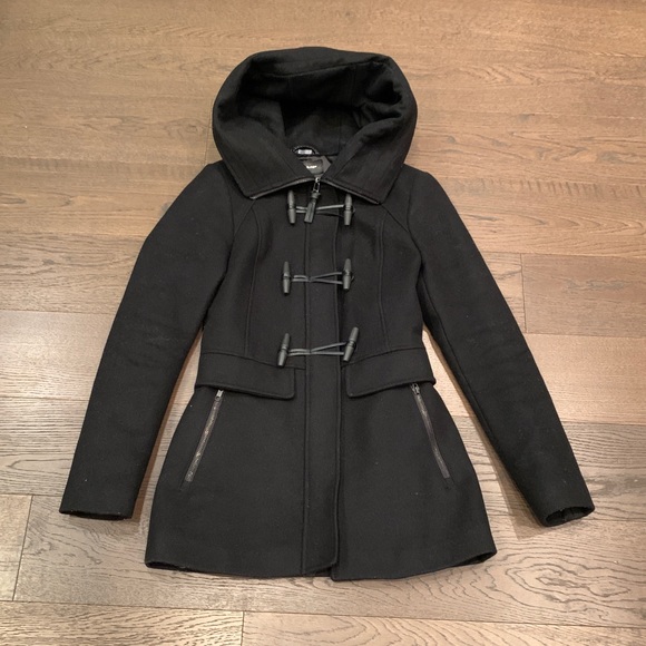 Mackage black wool Zandra toggle hooded jacket size XS - Picture 4 of 16